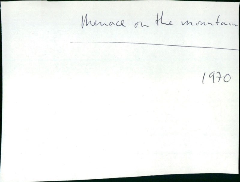 Menace on the Mountain - Vintage Photograph