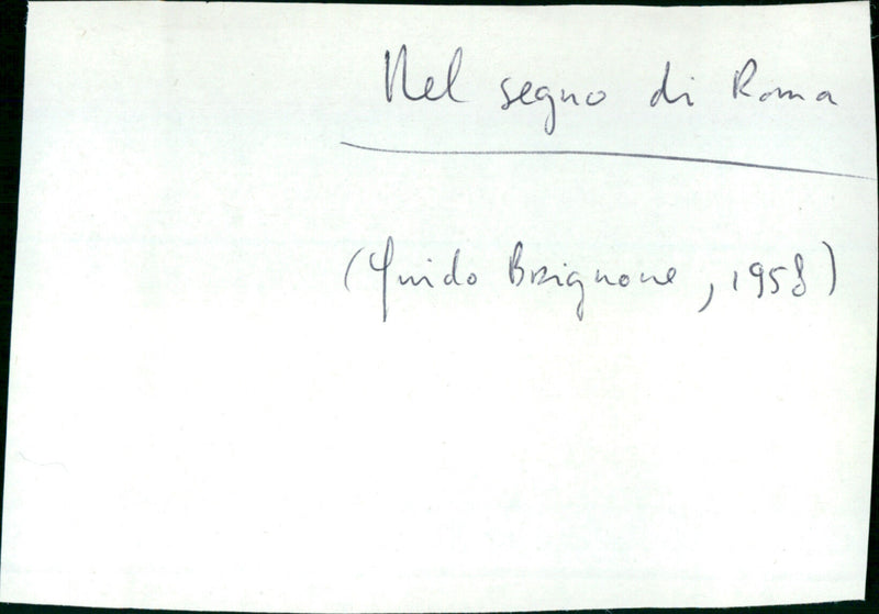 Nel segno di Roma - Vintage Photograph