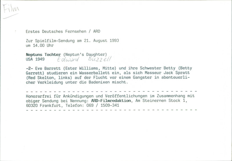 Esther Williams. Betty Garrett  and Red Skelton - Neptune's Daughter - Vintage Photograph