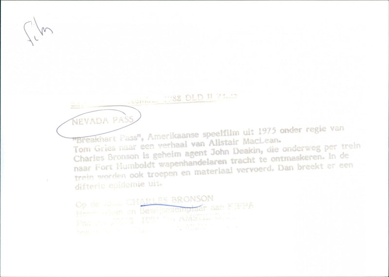 Charles Bronson - Breakheart Pass - Vintage Photograph