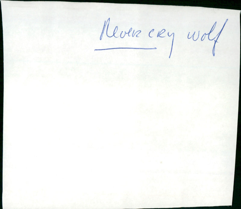 Never Cry Wolf - Vintage Photograph