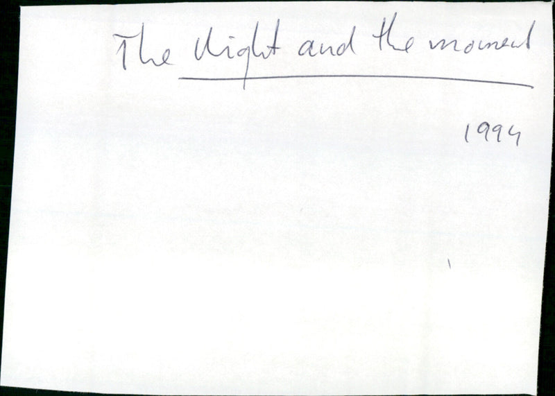 The Night and the Moment - Vintage Photograph