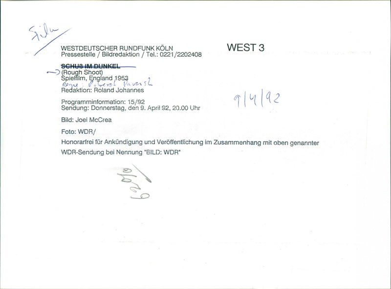 Joel McCrea - Rough Shoot - Vintage Photograph