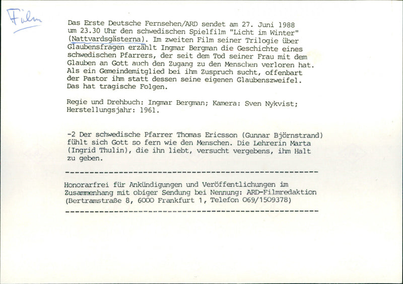 Nattvardsgästerna - Vintage Photograph