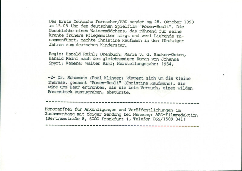 Paul Klinger and Christine Kaufmann - Rosen-Resli - Vintage Photograph