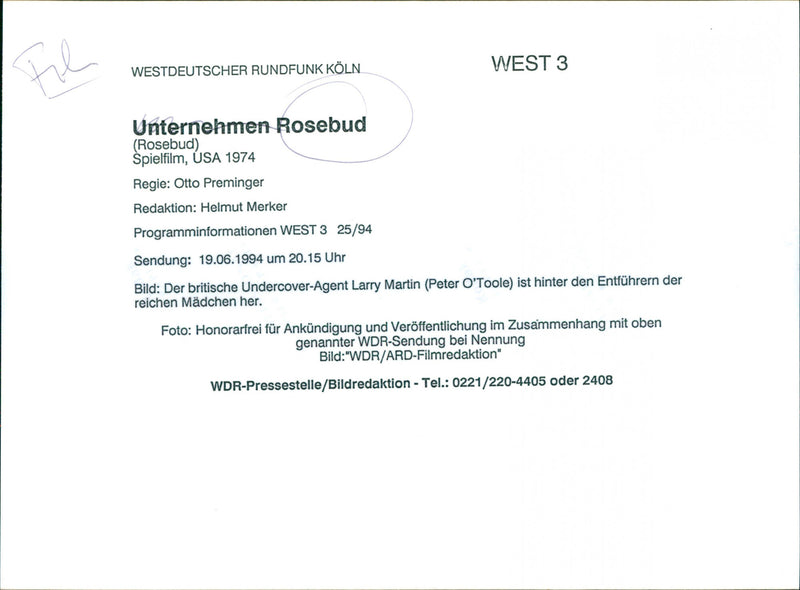 Peter O'Toole - Rosebud - Vintage Photograph