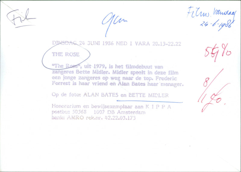 Alan Bates and Bette Midler - The Rose - Vintage Photograph