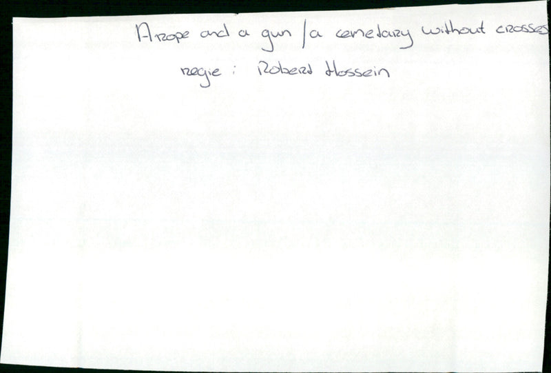 A Rope And a Gun/Cemetery Without Crosses - Vintage Photograph