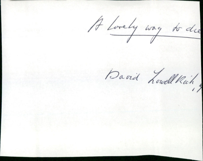 A Lovely Way to Die - Vintage Photograph