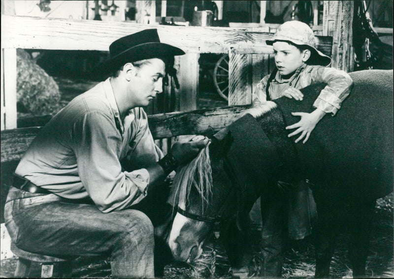 Peter Miles and Robert Mitchum - The Red Pony - Vintage Photograph