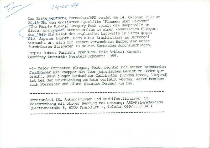 The Purple Plain - Vintage Photograph