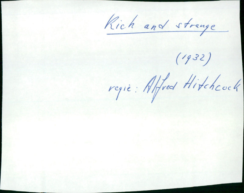 Rich and Strange - Vintage Photograph