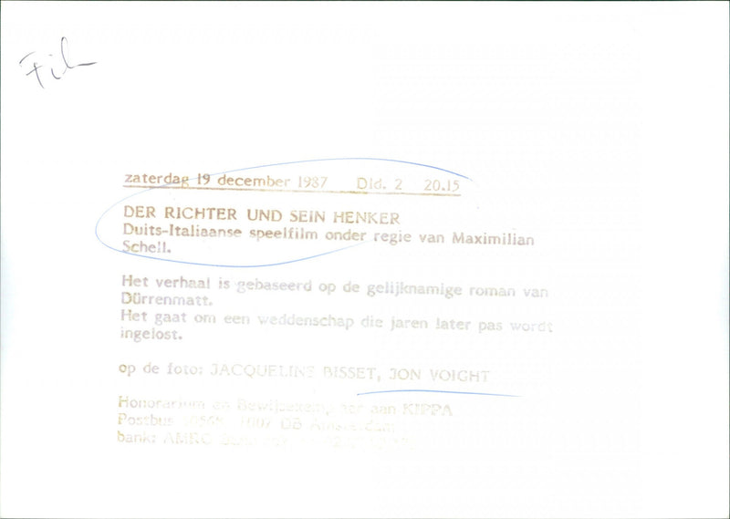 Jacqueline Bisset and Jon Voight - Der Richter und sein Henker - Vintage Photograph