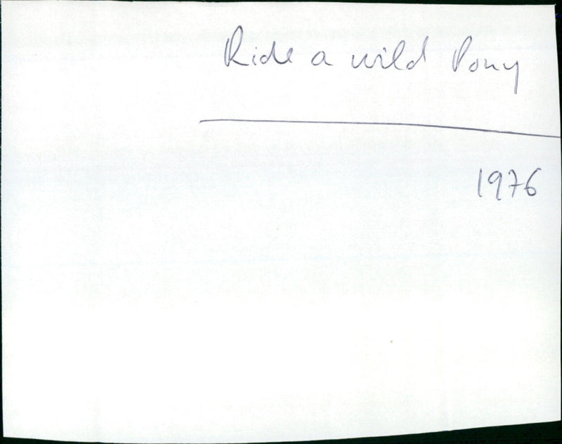 Ride a Wild Pony - Vintage Photograph