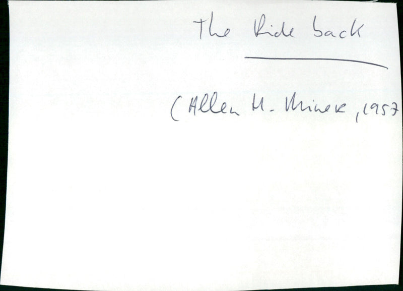 The Ride Back - Vintage Photograph