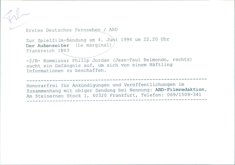 1983 MOVIE: Le marginal - Vintage Photograph