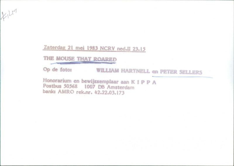 William Hartnell and Peter Sellers - The Mouse That Roared - Vintage Photograph