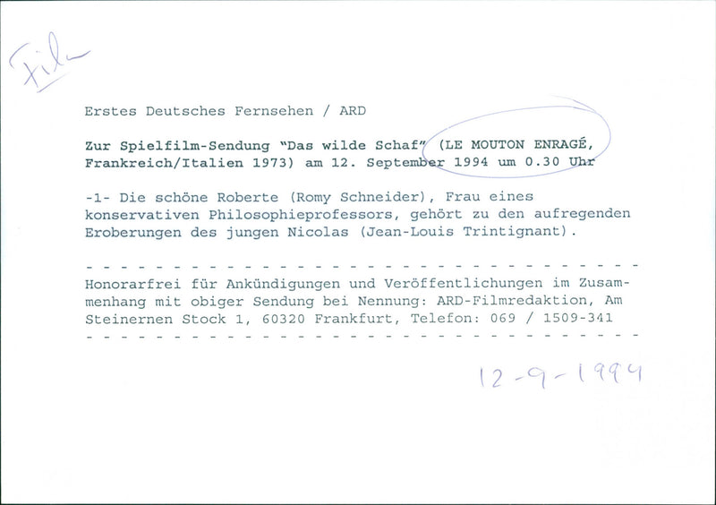 Romy Schneider and Jean-Louis trintignant - Le Mouton enragé - Vintage Photograph