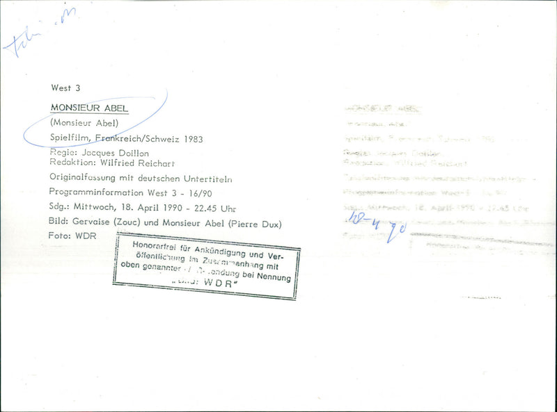 Zouc and Pierre Dux - Monsieur Abel - Vintage Photograph