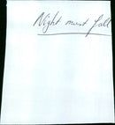 Night Must Fall - Vintage Photograph