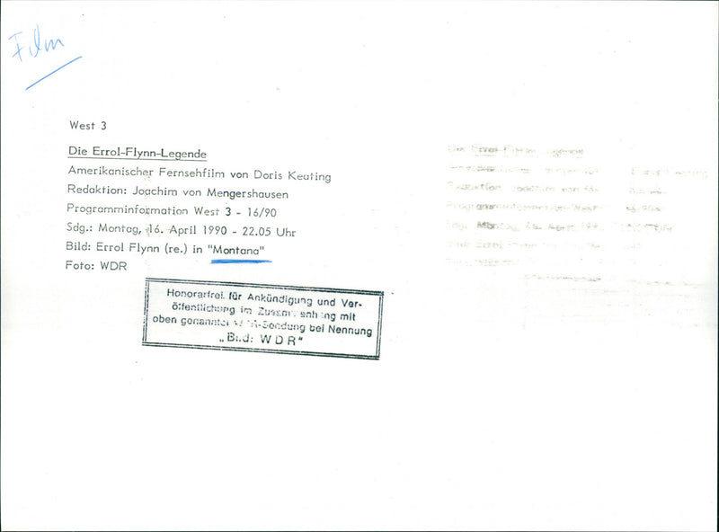 Errol Flynn - Montana - Vintage Photograph