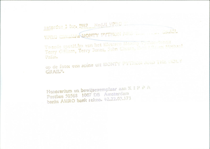 Monty Python and the Holy Grail - Vintage Photograph