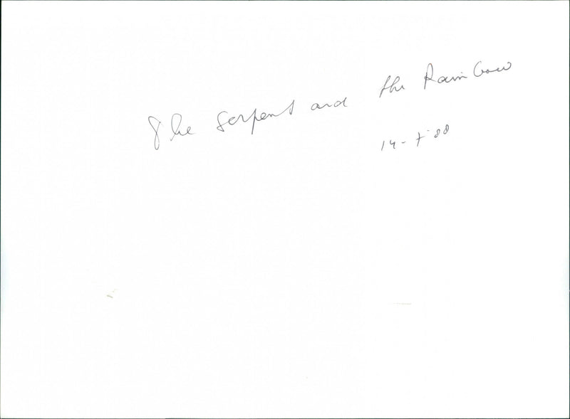 The serpent and the rainbow - Vintage Photograph