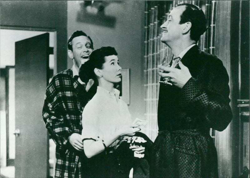 William Holden, Maggie McNamara and David Niven - Vintage Photograph