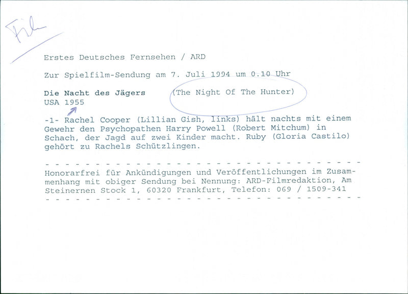 The night of The Hunter (Die Nacht des Jagers) - Vintage Photograph