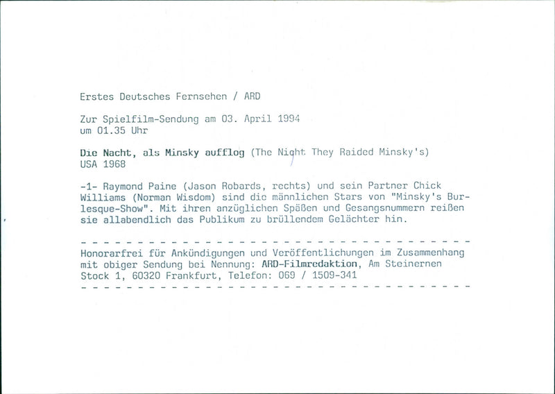 The night they raided Minsky's (Die nacht, als Minsky aufflog) - Vintage Photograph