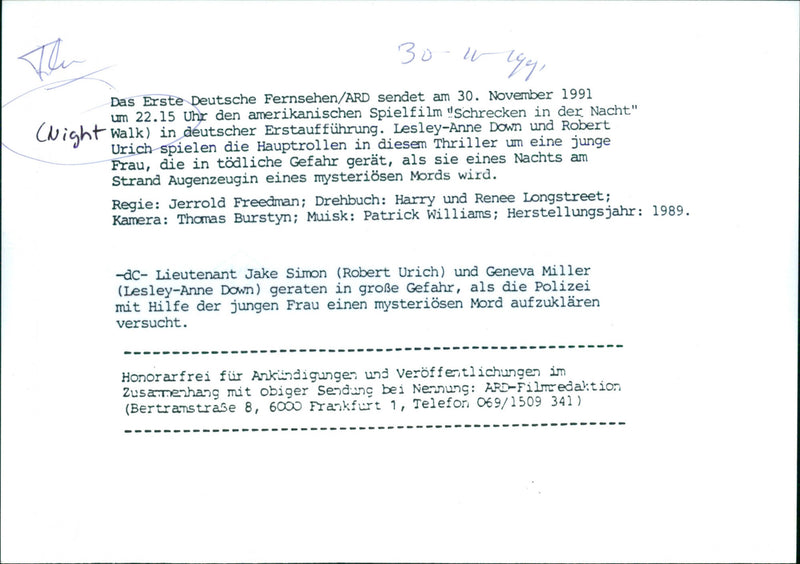 Night Walk ( Schrecken in der Nacht) - Vintage Photograph