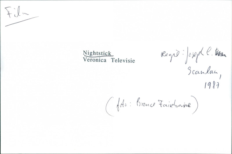 Bruce Fairbairn - Nightstick - Vintage Photograph