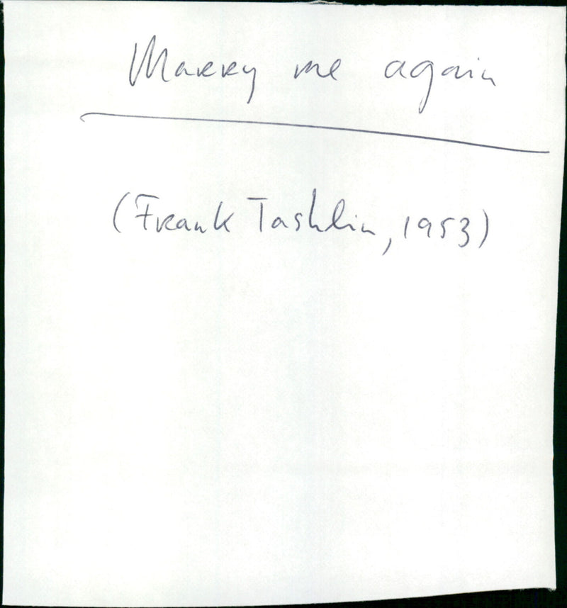 Marry Me Again - Vintage Photograph