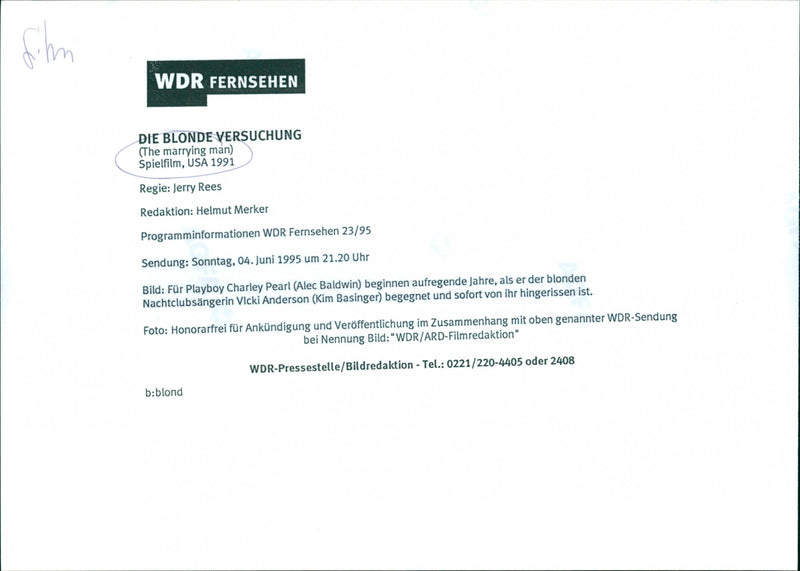 Alec Baldwin and Kim Basinger - The Marrying Man - Vintage Photograph