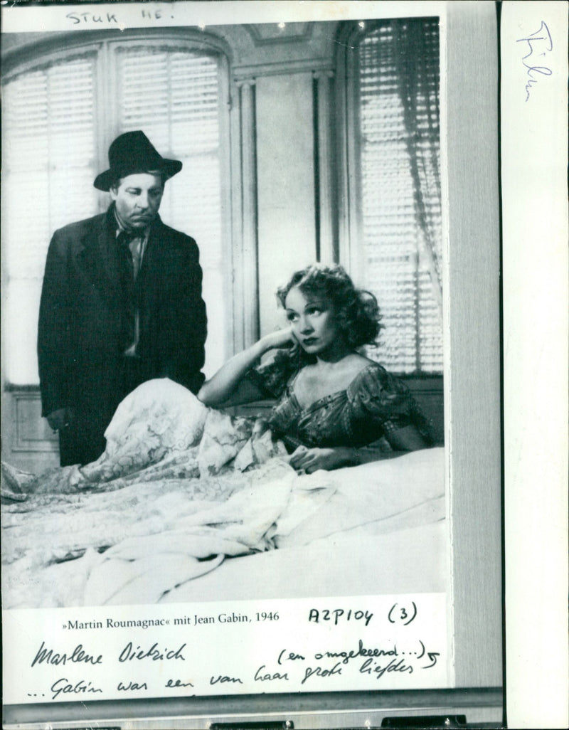 Jean Gabin and Marlene Dietrich - Martin Roumagnac - Vintage Photograph