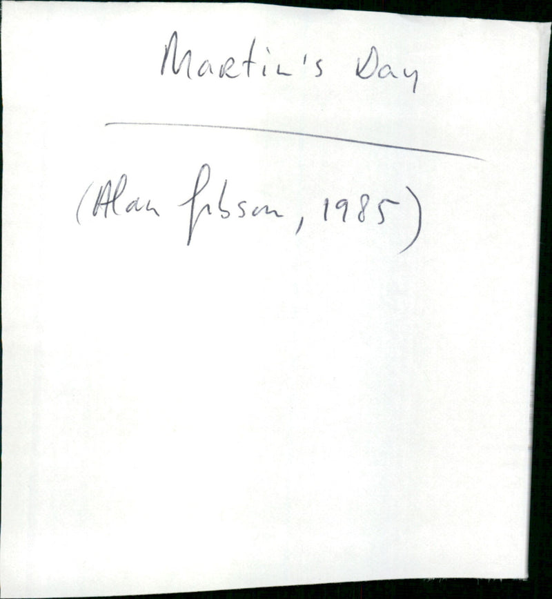 Martin's Day - Vintage Photograph