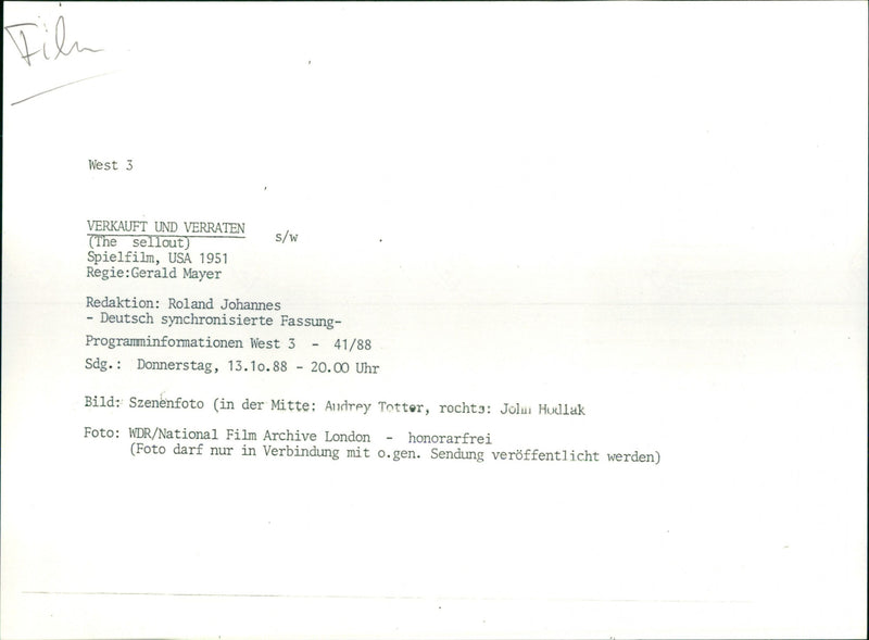 Audrey Totter and John Hodiak - The Sellout - Vintage Photograph