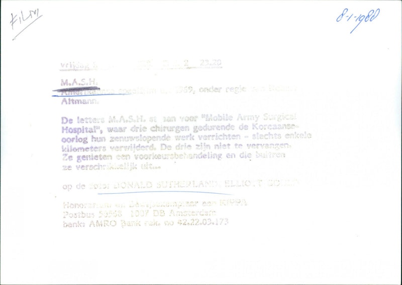 Donald Sutherland and Elliot Gould - M*A*S*H - Vintage Photograph