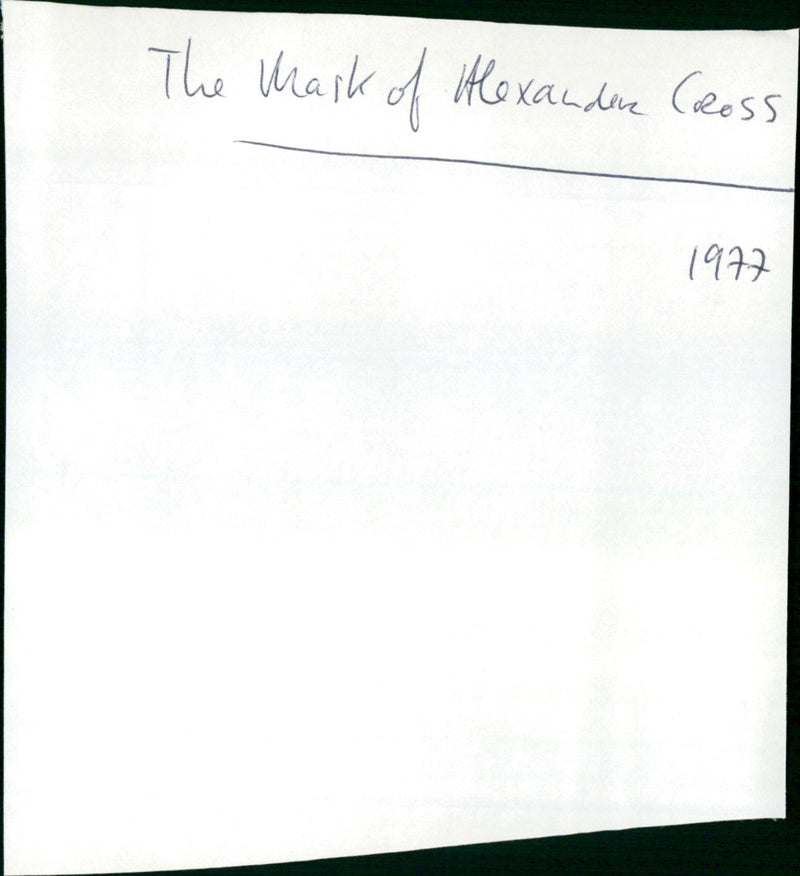 The Mask of Alexander Cross - Vintage Photograph