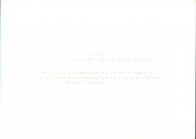 A Masterpiece of Murder (1986) - Vintage Photograph