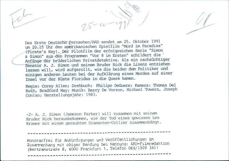 Jameson Parker - Pirate's Key - Vintage Photograph