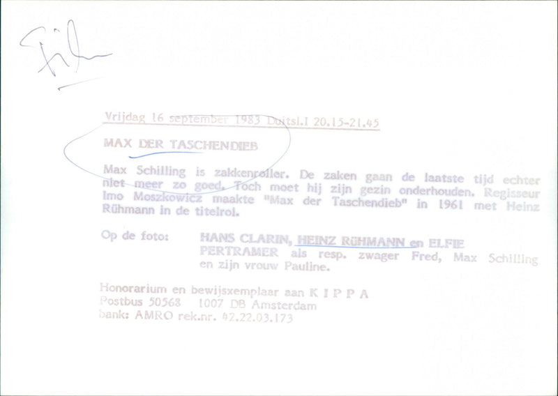 Max der Taschendieb - Vintage Photograph