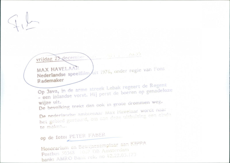 Max Havelaar (Max Havelaar of de koffieveilingen der Nederlandsche handelsmaatschappij) - Vintage Photograph