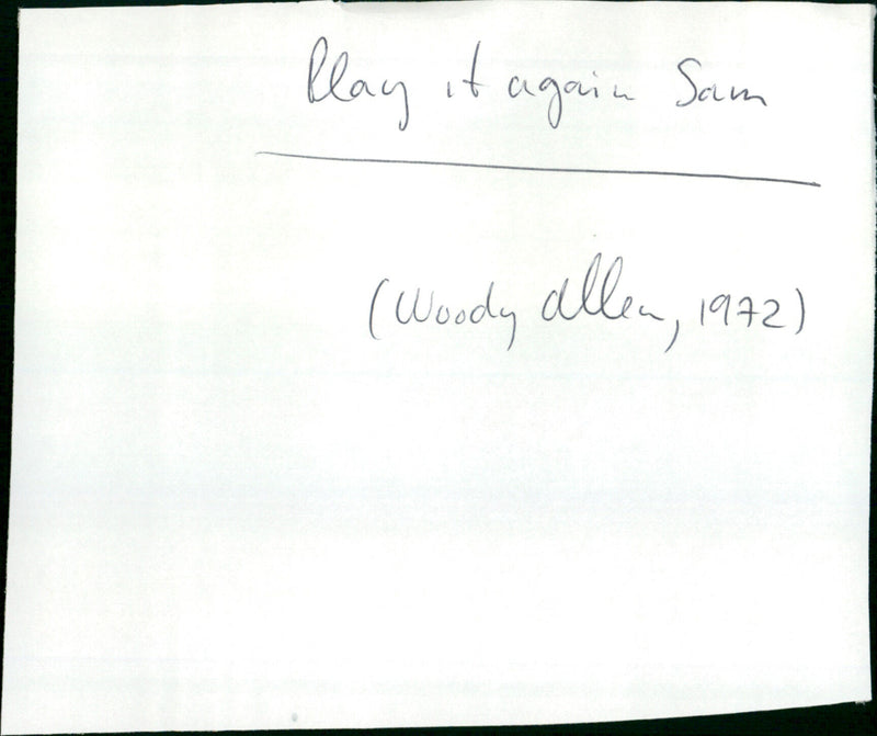 Play It Again, Sam - Vintage Photograph