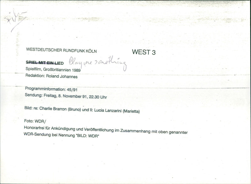 Charlie Barron and Lucia Lanzarini - Play Me Something - Vintage Photograph