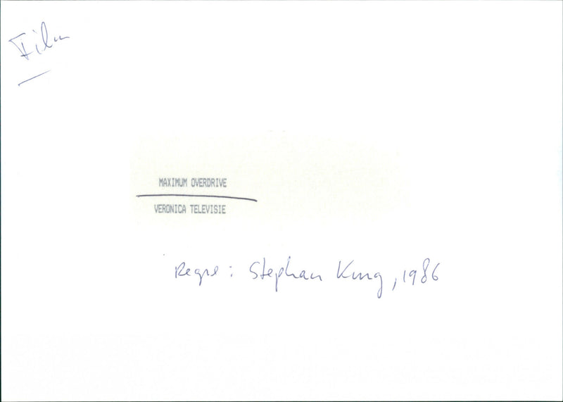 Maximum Overdrive - Vintage Photograph