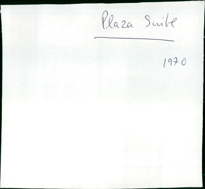 Plaza Suite - Vintage Photograph