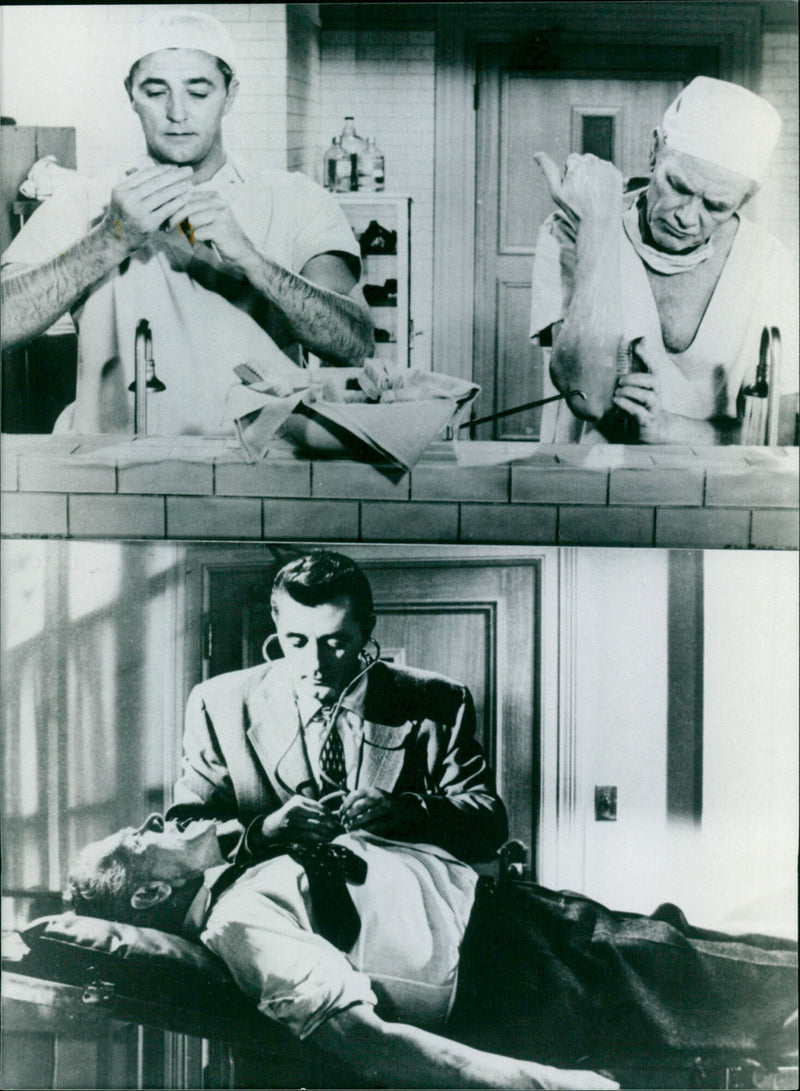 Robert Mitchum and Charles Brickfrod - Not as a Stranger - Vintage Photograph