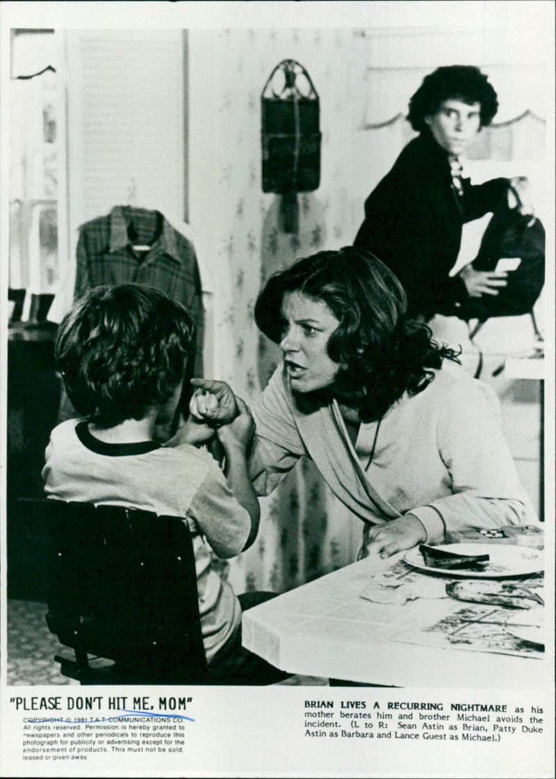 Sean Astin, Patty Duke and Lance Guest - Please Don't Hit Me, Mom - Vintage Photograph