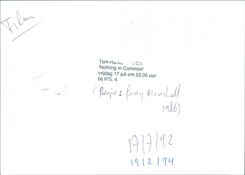 Tom Hanks - Nothing in Common - Vintage Photograph